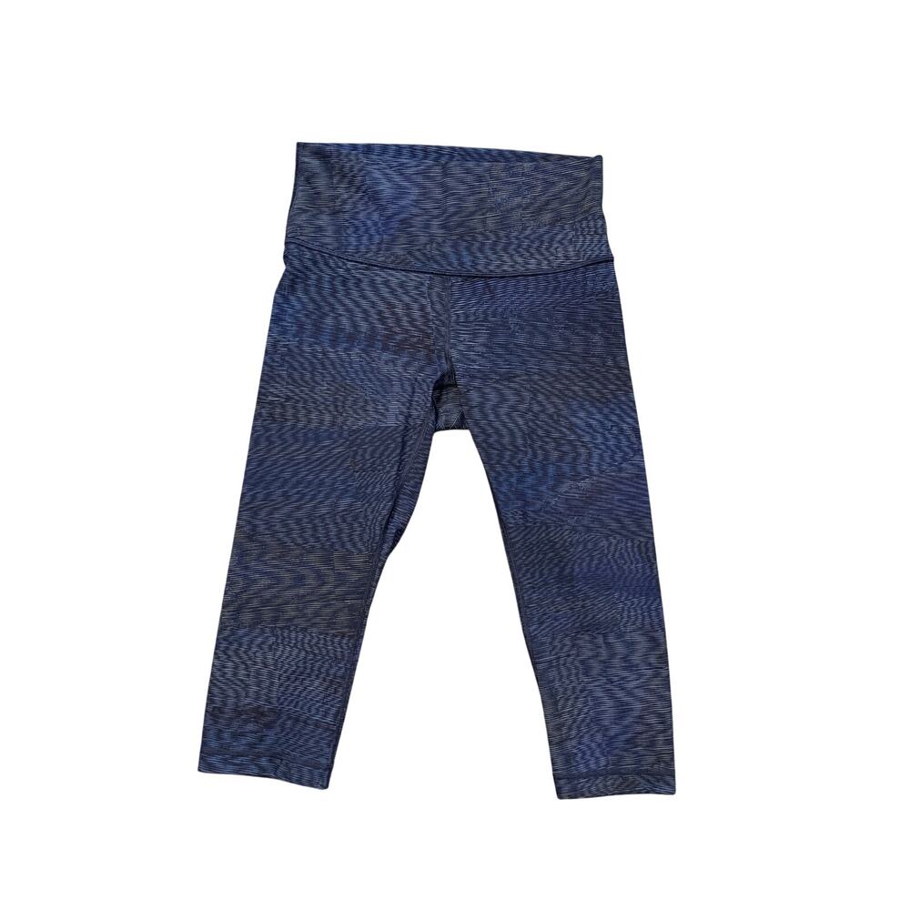 Lululemon Leggings Womens 6 Prussian Printed Wunder Under High Rise Cropped